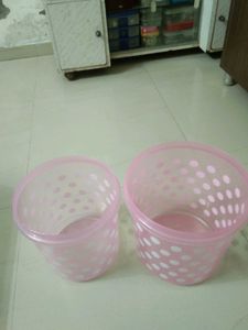 Pink Polka Dot Storage Containers