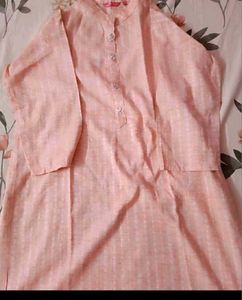 Peach Mandarin Collar Top