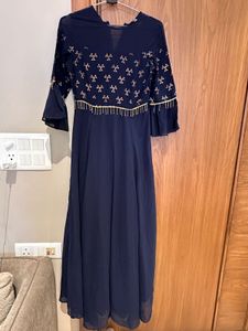 Elegant Navy Blue Ethnic Gown