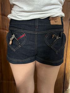 Women's Y2K Denim Shorts with Zippers