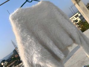 Fluffy White Crop Top