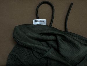 Dark green Textured Halter Neck Tank Top