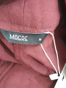 Maroon Straight Fit Trouser For Women's