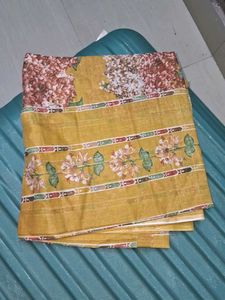 Elegant Yellow Floral Saree