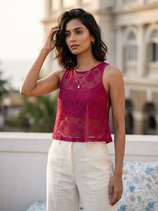 Polka Dot Lace Crop Top