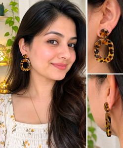 Leopard Print Drop Earrings