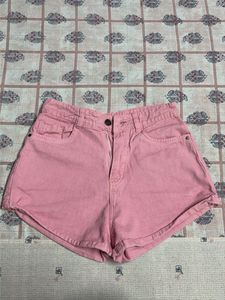 Pink Denim Shorts