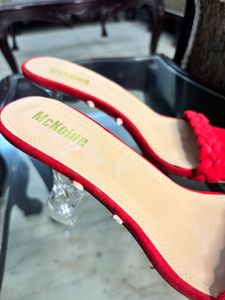 Stylish Red Suede Mules