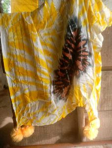 Yellow Scarf with Pom Po