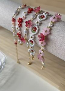 Floral Beaded Bracelet - Handmade