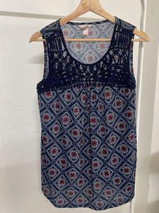 Chic Sleeveless Geometric Print Top