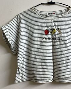 Striped "Sweet Banana" Graphic T-Shirt