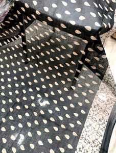 Elegant Black dupatta with Beige Print