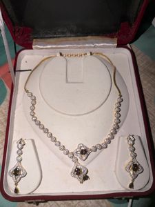 Elegant Diamond Necklace &amp; Earring Set