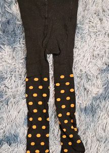 Black Polka Dot stockings with bow