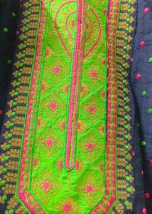 Embroidered Navy Blue Kurta