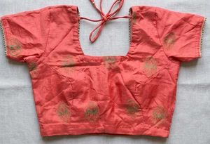 Elegant Coral Embroidered Blouse
