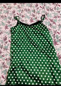 Green Polka Dot Slip Dress