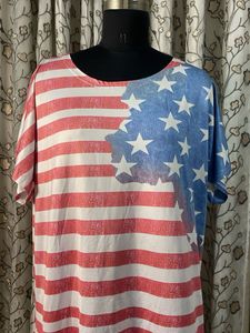 American Flag Print Tunic Top