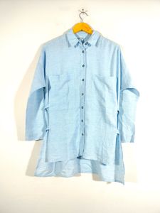Light Blue Long Shirt Tops (Women's)