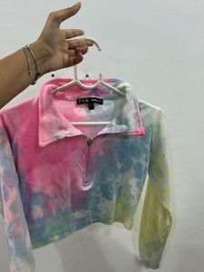 Tie Dye Cropped Pullover