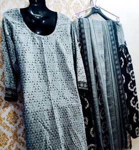 Designer Crap Kurta Salwar With Dupatta