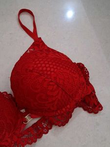 34C Lace Red Bra
