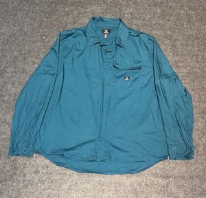 Converse 100% Cotton Teal Button-Up Shirt - Size L