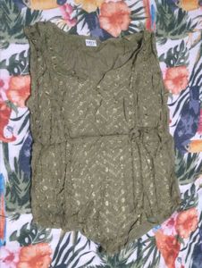 Olive Green Sleeveless Top