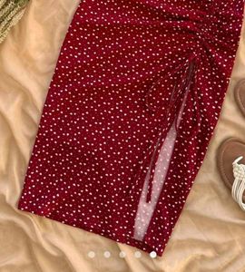 Chic Red Polka Dot Maxi Skirt Set