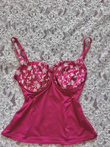Fuchsia Embroidered Camisole Top