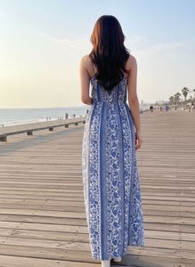 Blue Floral Maxi Dress - Bohemian Chic