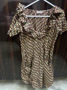Cotton Frill Tunic Top For Women