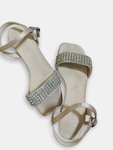 Sparkly Embellished Block Heel Sandals