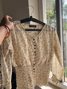 Chic Floral Smocked Top