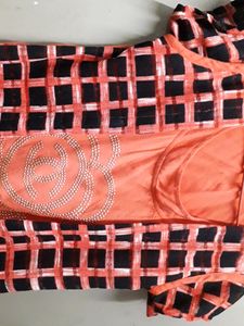 Peach Dress Top For Girls