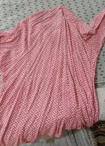 Stylish Pink Zigzag Print Kurta