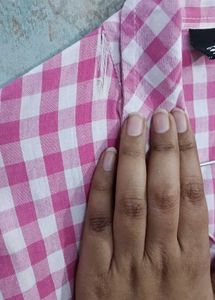 Pink Gingham Button-Up Shirt