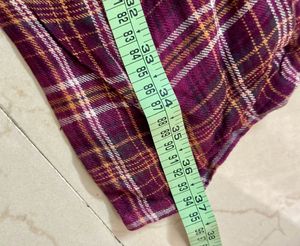 Wine color Pants With Mustard Stripes