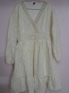 Off-white All-over Lace Vintage Summer Dres