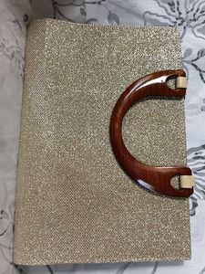 Gold Glitter Evening Hand Bag