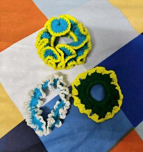 Handmade Crochet Scrunchies (Set of 3)