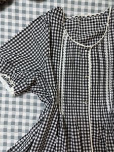 Chic Black &amp; White Gingham Kurta