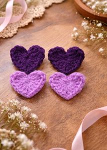 Handmade Crochet Heart Hair Clips
