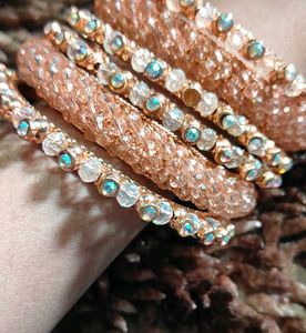 Rose Gold Crystal Bangles