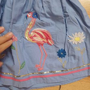 Little Girls Flamingo Top &amp; Skirt from London