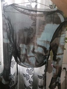Sheer Tie-Dye Mesh Top with freebie earings