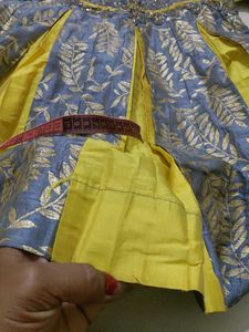 Yellow &amp; Grey Embellished Lehenga Choli