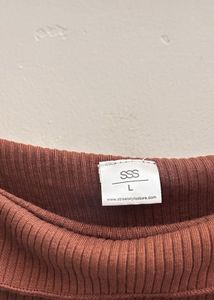 Pretty Ribbed Top -  Brown 🤎✨