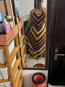 Vibrant Striped Maxi Dress